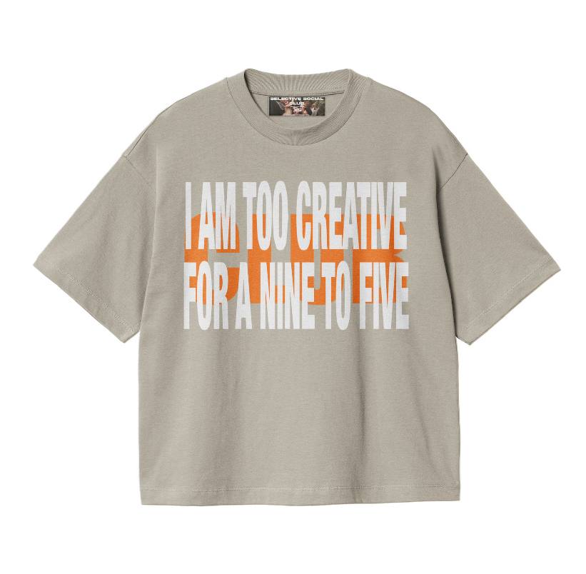 2 Creative For 9-5 T-shirt(khaki)